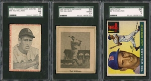 Ted Williams Card Collection of (22) with Many Obscure Cards Including #66 1954 Bowman
